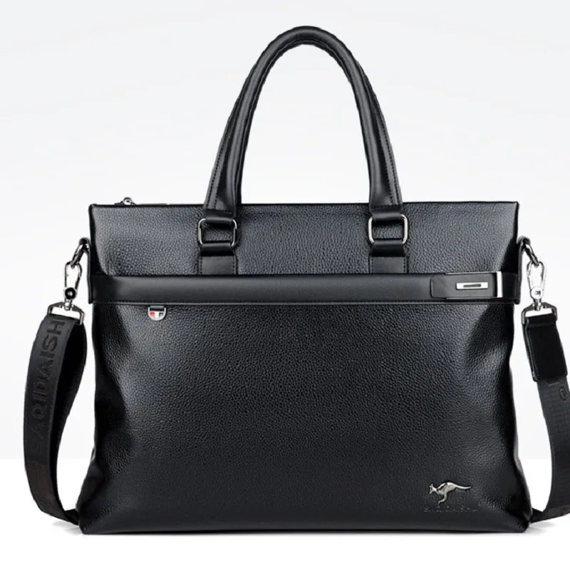 Мужские портфели pole, деловая сумка для путешествий, качественная, искусственная кожа, для формальной работы, сумки, Большая вместительная сумка, мужская сумка через плечо - Цвет: black