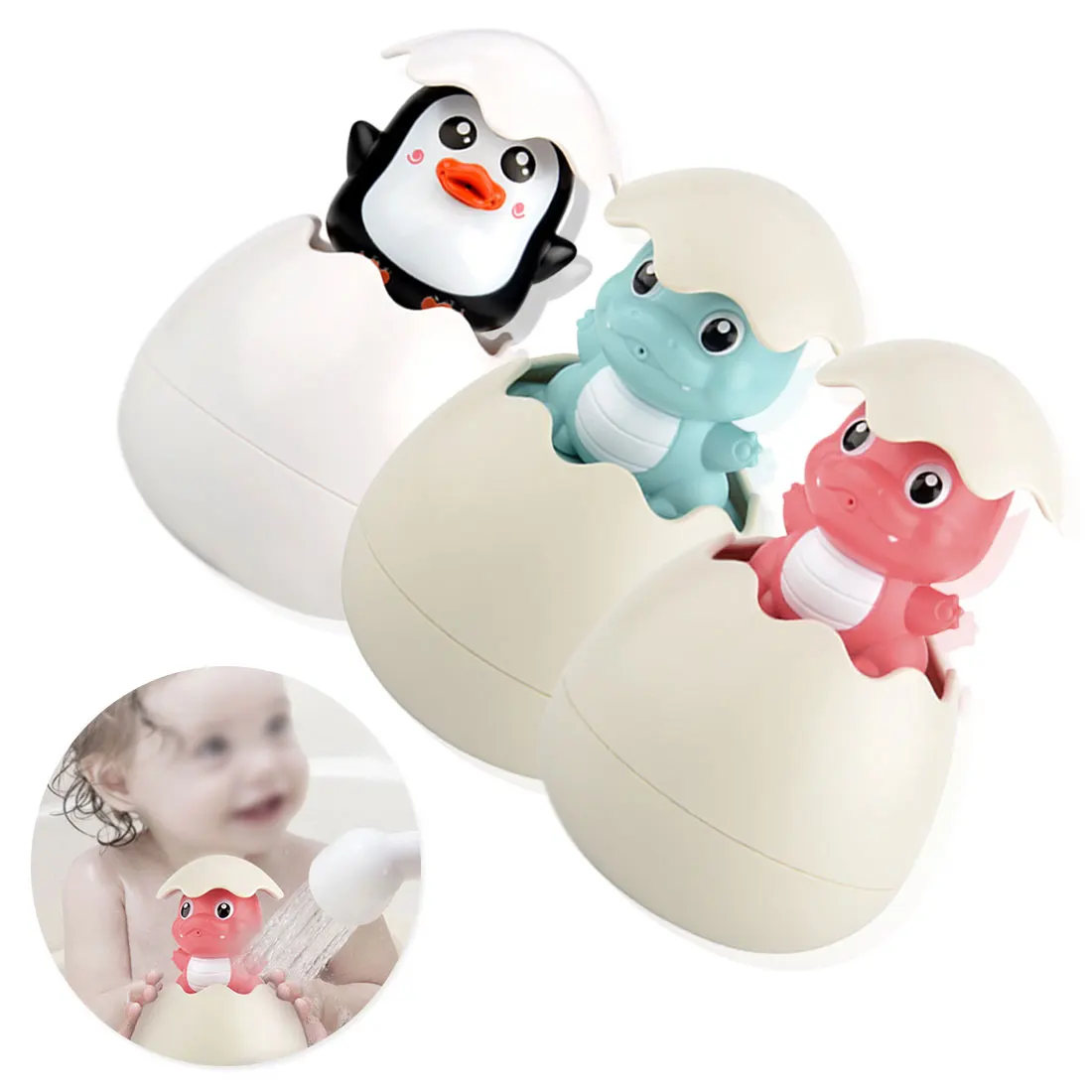 

Swimming Plaything Bathing Duck Penguin Egg Toys Showering Funny Beach Baby Cloud Spray Sprinkler Water Bath Toys For Children