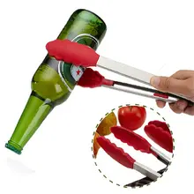 27 см безопасные из нержавеющей стали пластиковые кухонные щипцы для барбекю клип Салат Хлеб Сервировочные щипцы случайные цвета