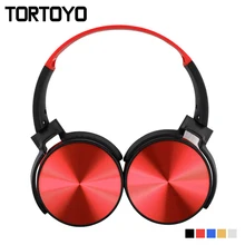 TORTOYO Portable Bluetooth Headphone Wireless Over Ear Foldable Stereo Bass Headset with Microphone TF Card FM Radio 3.5mm Aux