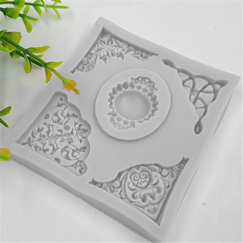 

1PC lace Border Embossing Silicone Mould European Baking Tools Pastry Fondant Cake Mold Chocolate Cake Tools E917