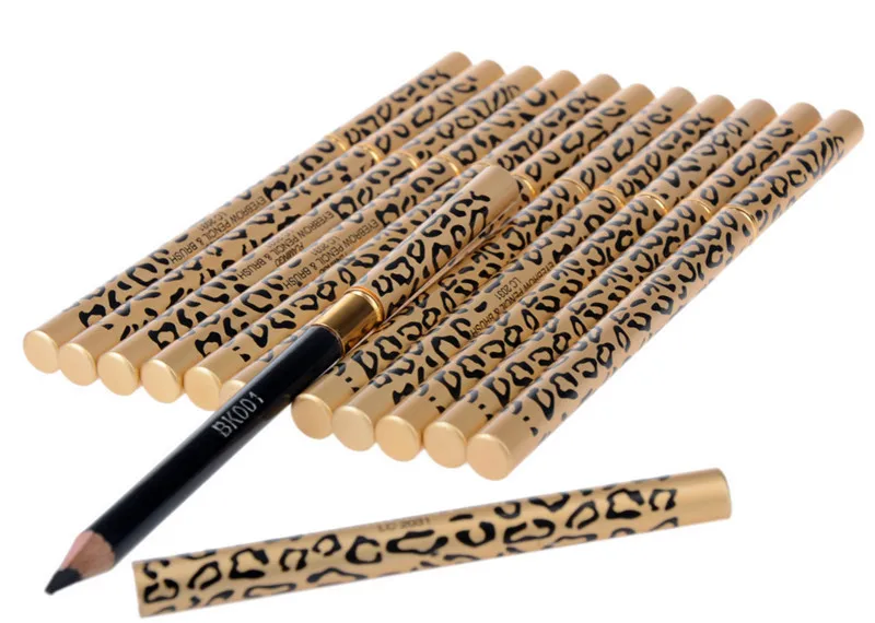Новая мода карандаш для бровей Кисть леопардовый дизайн металлический корпус стойкий коричневый карандаш для бровей