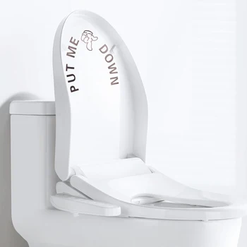 

Cute Toilet Wallpaper High Quality Gesture Hand Decal Funny Bathroom Toilet Seat Wall Sticker Sign for PUT ME DOWN PVC Poster