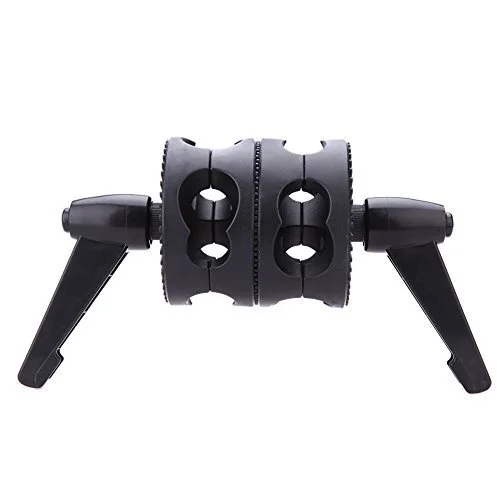 

Dual Swiveling Grip Head Angle Clamp for Photo Studio Boom Arm Reflector Holder Stand Black