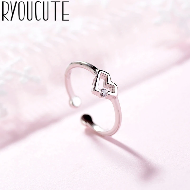 

Punk Retro Real 925 Sterling Silver Heart Love Rings for Women Luxury Bohemian Vintage Statement Jewelry Antique Finger Big Ring