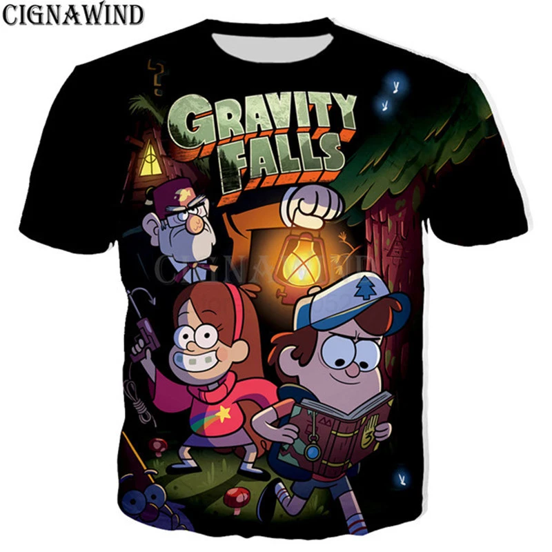 

New summer top funny Cartoon Gravity Falls t shirt men/women 3D printing t-shirts casual Harajuku style tshirt streetwear