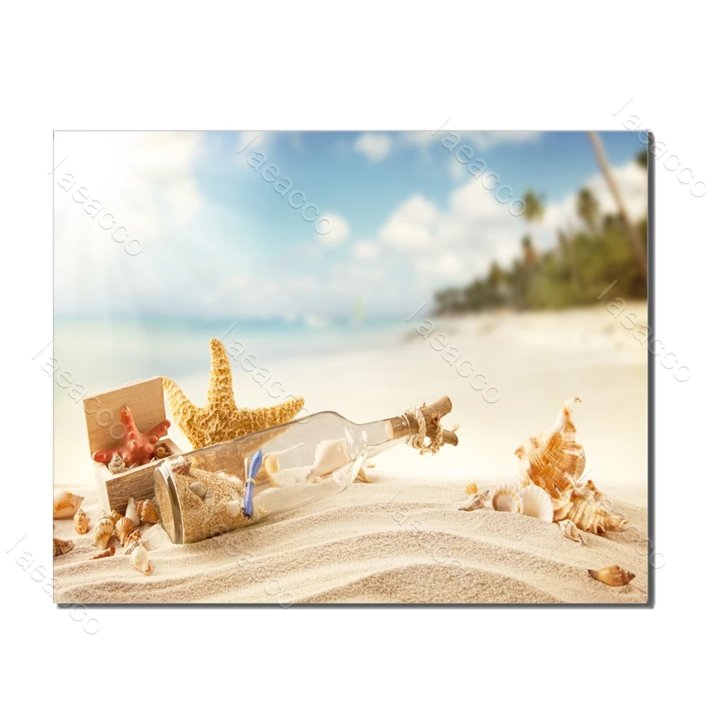 

Laeacco Tropical Summer Vacation Beach Starfish Wall Art Posters and Prints Paintings in Canvas Living Room Home Decor No Frame