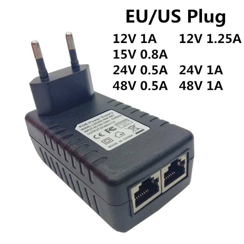 Universal 3~48V 1A PoE Power Injector Compact Size