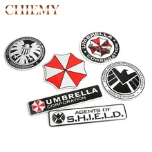 3D Stickers Aluminum Umbrella Corporation Car Sticker and Decals 10 Types Car Styling 3D Car Decor For BMW AUDI VW Ford Stickers aliauto car styling umbrella corporation car sticker sports mind eyelid decal for bmw ford focus vw polo skoda golf audi opel