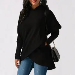 Женские толстовки с капюшоном, толстовки с длинным рукавом, однотонные пуловеры с карманами, топы, XIN-доставка