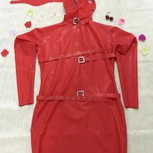 Новое поступление! Латексное модное платье с маской