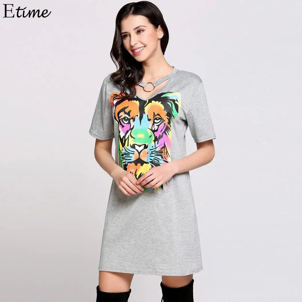 Платье новое Fanala мини женское платье de 2018 festa сексуальное с принтом Vestidos Tiger