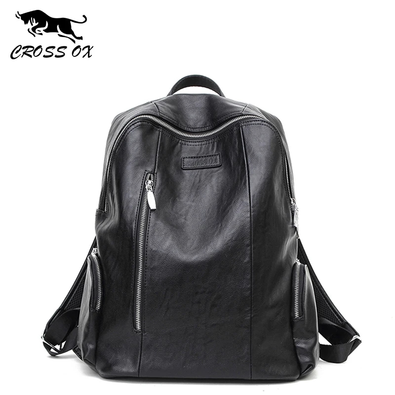 

CROSS OX Vintage Pu Backpacks For Men Unisex Casual Fashion Bag College Bags School Backpack BK031M