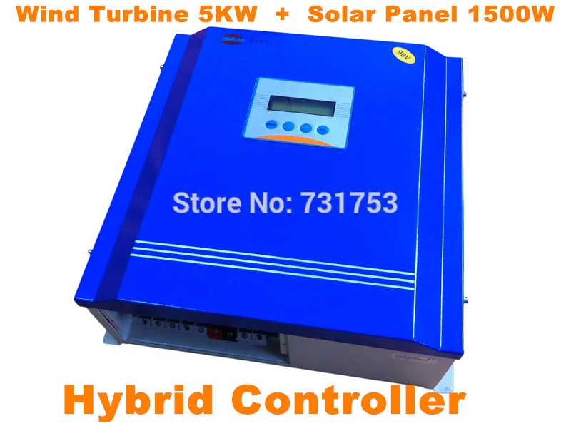 

Rated Battery Voltage48V96V Wind Turbine5KW+PV Model 1500W Hybrid Controller With Communication LCD Display For Off-grid System