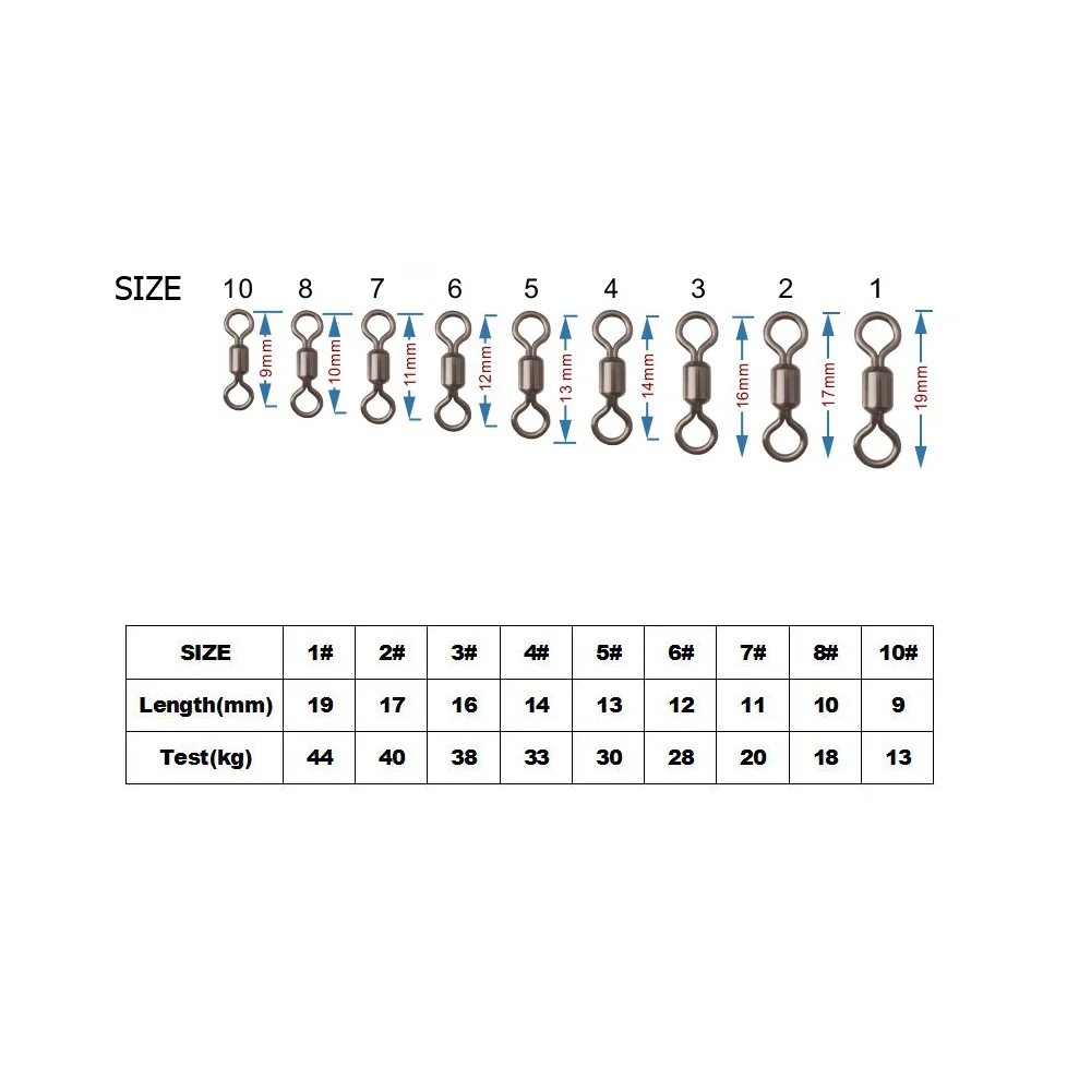 50 x рыболовные Вертлюги шарикоподшипник с безопасной оснасткой Твердые кольца Разъемы Rolling Вертлюги рыболовные Крючки Аксессуары
