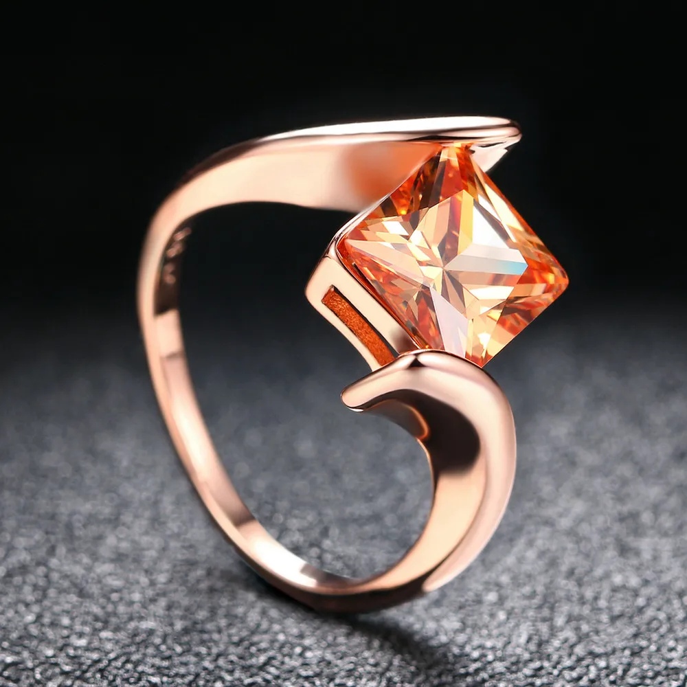 Кольца на палец в богемном стиле с кубическим цирконием цвета розового золота для помолвки влюбленных, модные брендовые ювелирные изделия DWR419