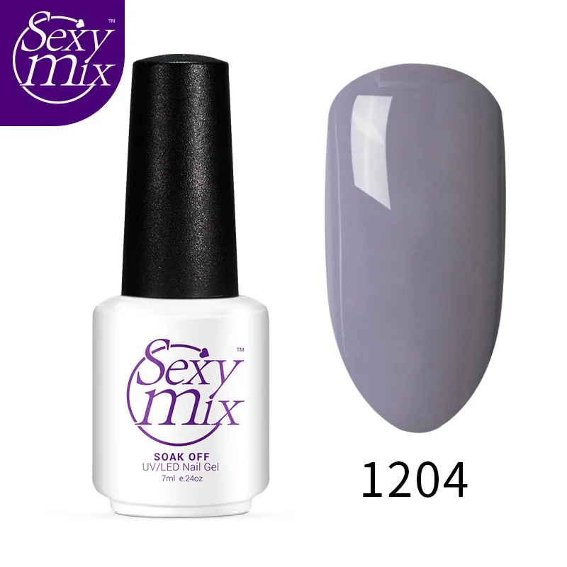 Sexymix Гель-лак для ногтей фиолетовый цвет серия УФ-лак для ногтей Замачивание от длительного действия Фиолетовый Серия Led гель Полупостоянный гель - Цвет: 1204