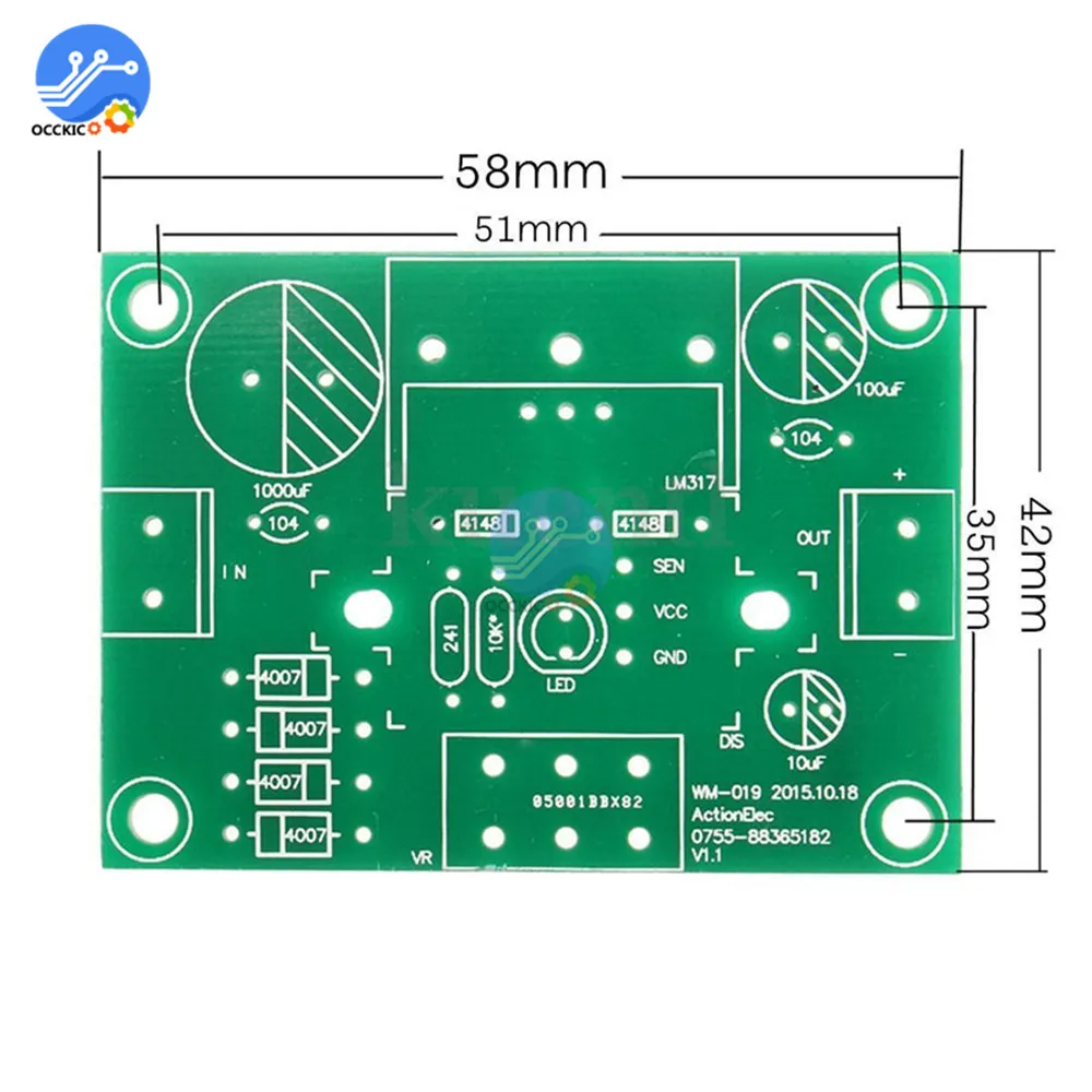LM317 плата зарядного устройства с цифровым дисплеем Регулируемый блок питания