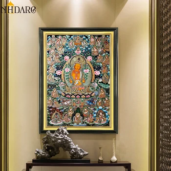 

Buddha Painting Thangka India Chinese Religion Style Canvas Print Painting Poster Art Wall Pictures for Hallway Home Decor