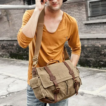 

031318 new hot man canvas shoulder bag male messenger bag