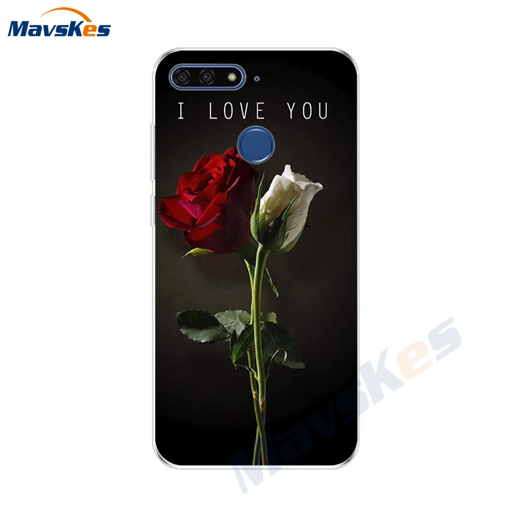 Чехол для Huawei Honor 7C мягкий чехол из силикона и ТПУ с цветами 5 7 дюйма задняя крышка