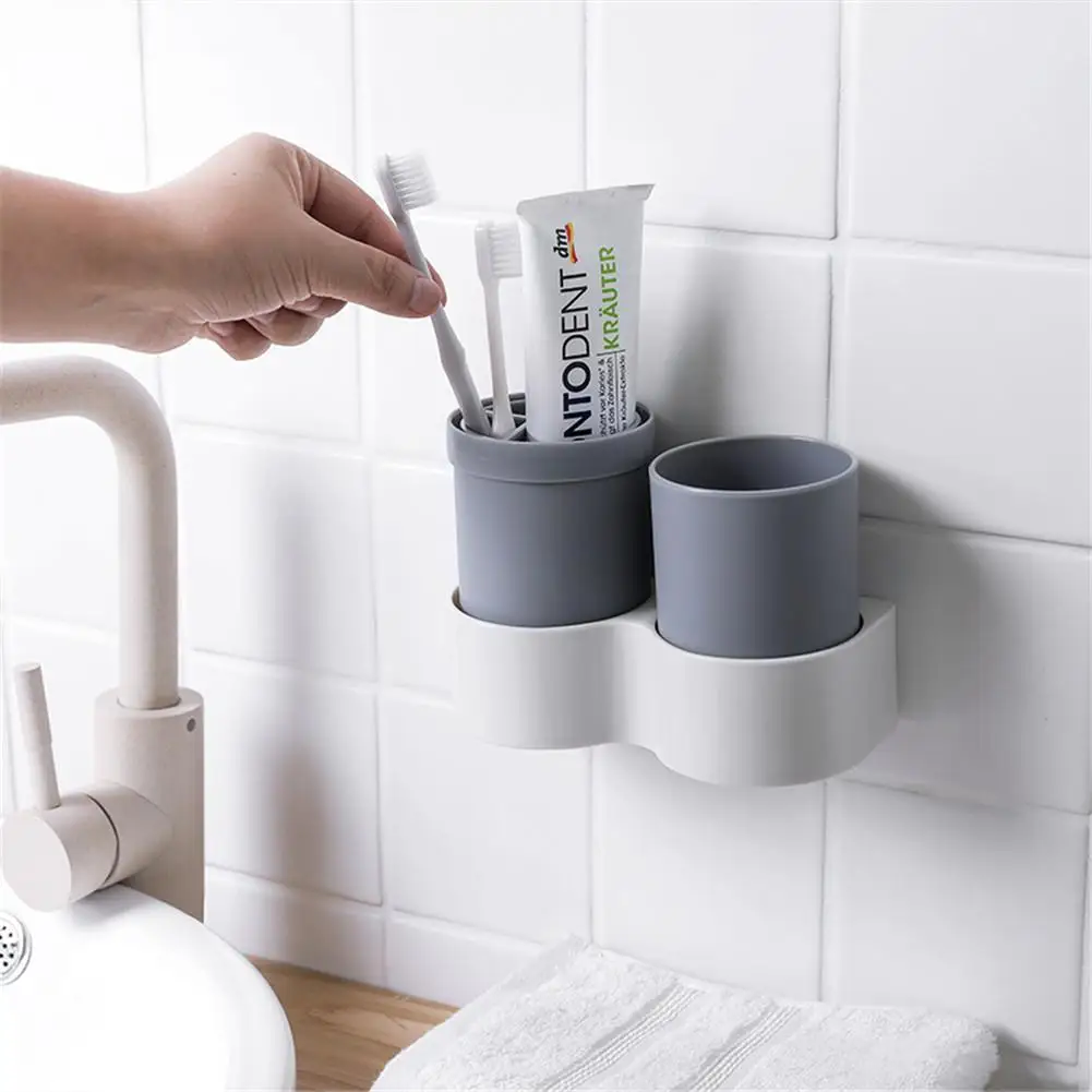 الحمام فرشاة أسنان حامل جدار شنقا غسل كوب كأس فرشاة الأسنان حامل السفر فرشاة الأسنان و معجون الأسنان تخزين مربع