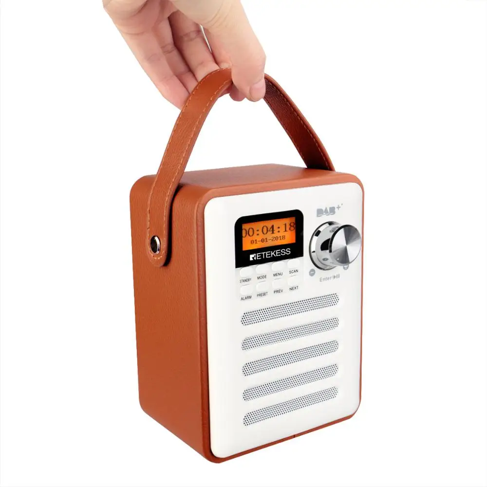 Retekess TR401 Brown and white Portable FM radio DAB+/FM RDS Radio Pocket Digital DAB Receiver AUX/USB/TF card MP3 player Retekess TR401 Brown and white Portable FM radio DAB+/FM RDS Radio Pocket Digital DAB Receiver AUX/USB/TF card MP3 player
