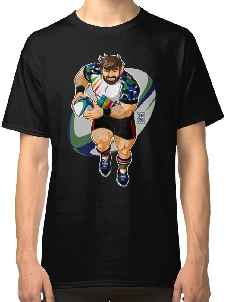 

ADAM LIKES TO PLAY RUGBY Men's T-Shirt Clothing Cartoon t shirt men Unisex New Fashion tshirt free shipping top ajax