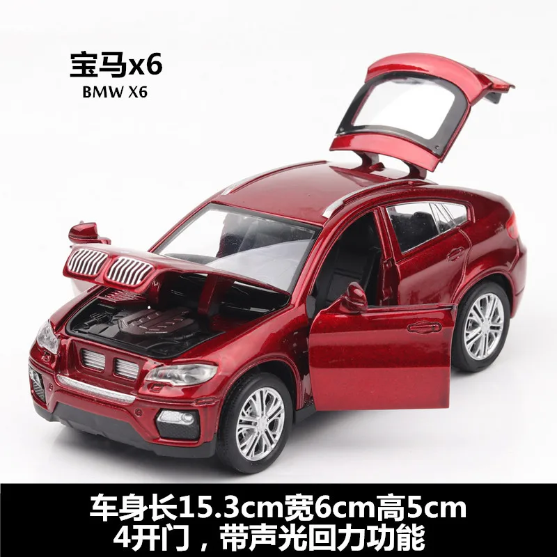 1:32 BMW X6 детский Выдвижной Автомобиль Моделирование сплав модель автомобиля ремесла украшение Коллекция игрушек инструменты - Цвет: Красный