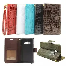 J1ACE J120 PC+Crocodile soft PU Leather Material wallet Phone shell For Samsung galaxy J1mini mobile phone skin case Cover