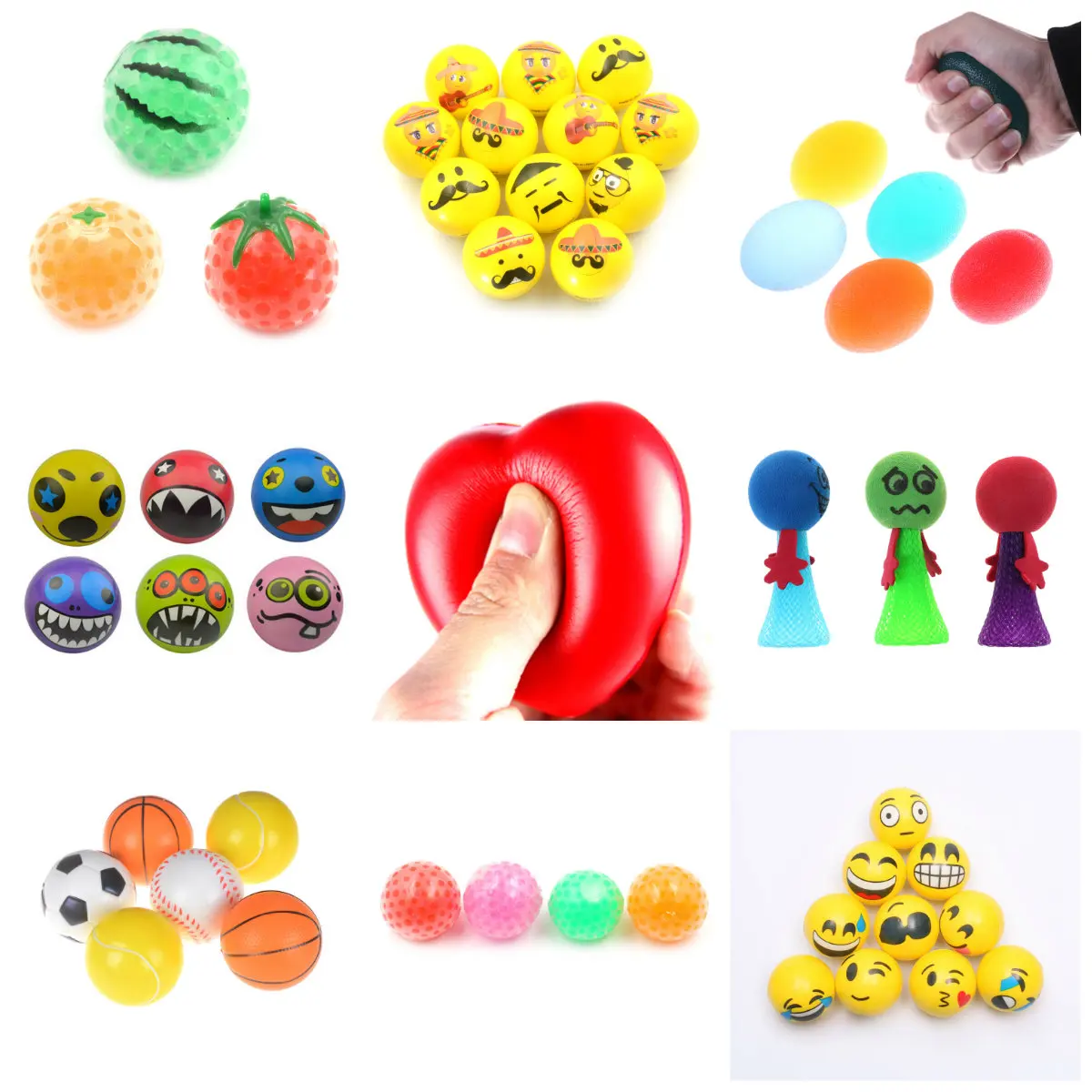 

1pc Funny Soft Pig Anti Stress Face Reliever Smash Water Ball Squeeze Heart Ball Pressure Relief Relax Novelty Gift Vent Gag Toy