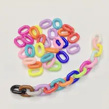 60 шт. красочные акриловые звенья цепи DIY Шарм аксессуары для изготовления ювелирных изделий 15*20 мм