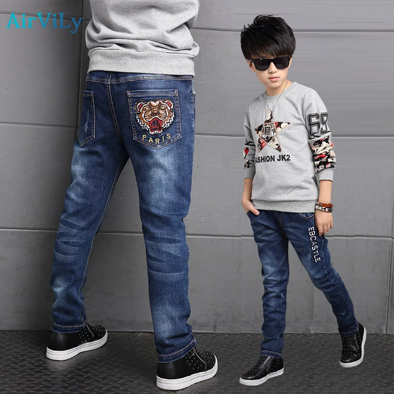 

Kids Jeans Sale Children Clothing Boys 2018 Spring And Autumn New Casual Mid Korean Tiger Tide Pants Fashion Trousers Cowboys