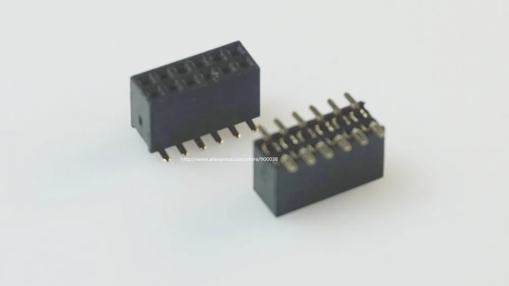 1000pcs 2x6 P 12 pin 1.27mm Pitch Pin Header Female dual row SMT straight Surface Mount PCB Rohs Lead free