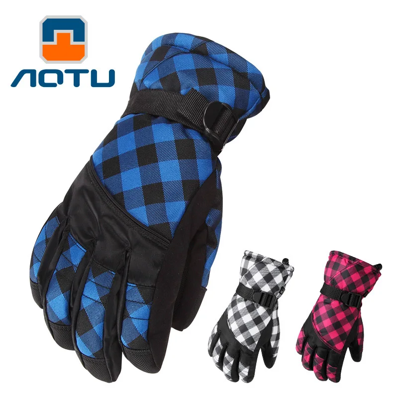 

NEW 2019 Outdoor thicken gloves ride mountain wind female waterproof warm fleece fishing skiing mountain climbing