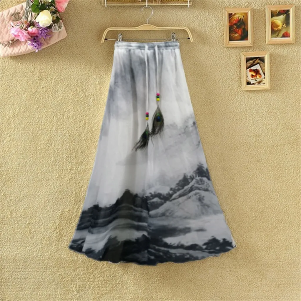 Летние юбки с высокой талией в Корейском стиле с эластичной резинкой юбка Повседневное сексуальное платье, бодикон, с рисунком, с эластичной резинкой на талии; модная повседневная юбка Y530