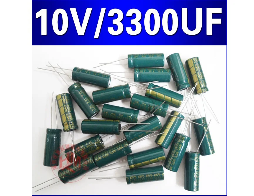Free shipping 100pcs/lot 3300uF 10V Radial Electrolytic