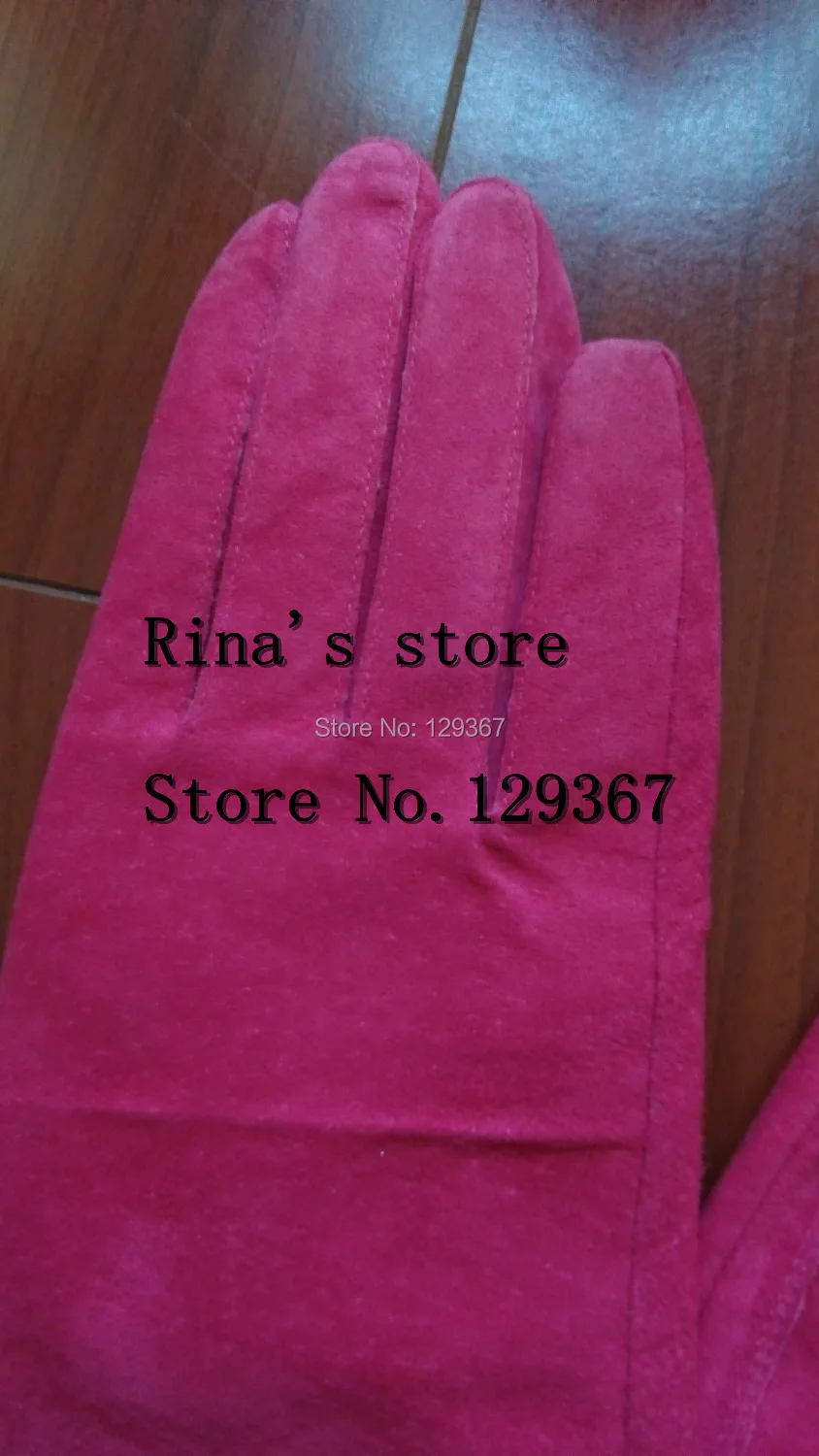 Перчатки женские из 100% натуральной кожи длиной 45 см на осень/зиму R097|leather gloves|suede