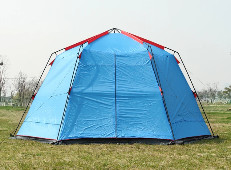 УФ гексагональная наружная походная дикая большая палатка кемпинговая палатка 8-12 двойная непромокаемая Москитная палатка тент Садовая Беседка