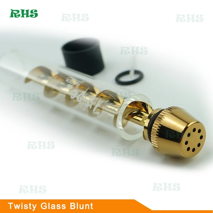 7 pipe 3pcs Twisty Glass Blunt with Free CLEANING TOOL Dry Herb