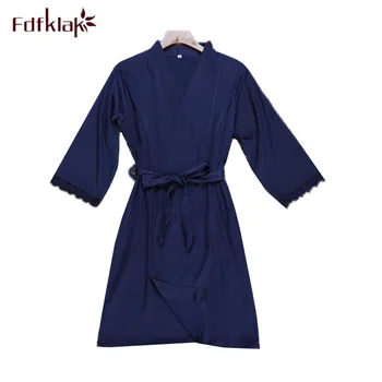 

Fdfklak Spring autumn women robe silk satin sleepwear robe for women casual half-sleeve bathrobes female robes dressing gowns