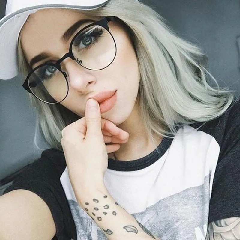 

Brand Optical Eyeglasses Frame Ladies Myopia Prescription Eyewear Designer Metal Eye Glasses Frames Clear Lense For Women