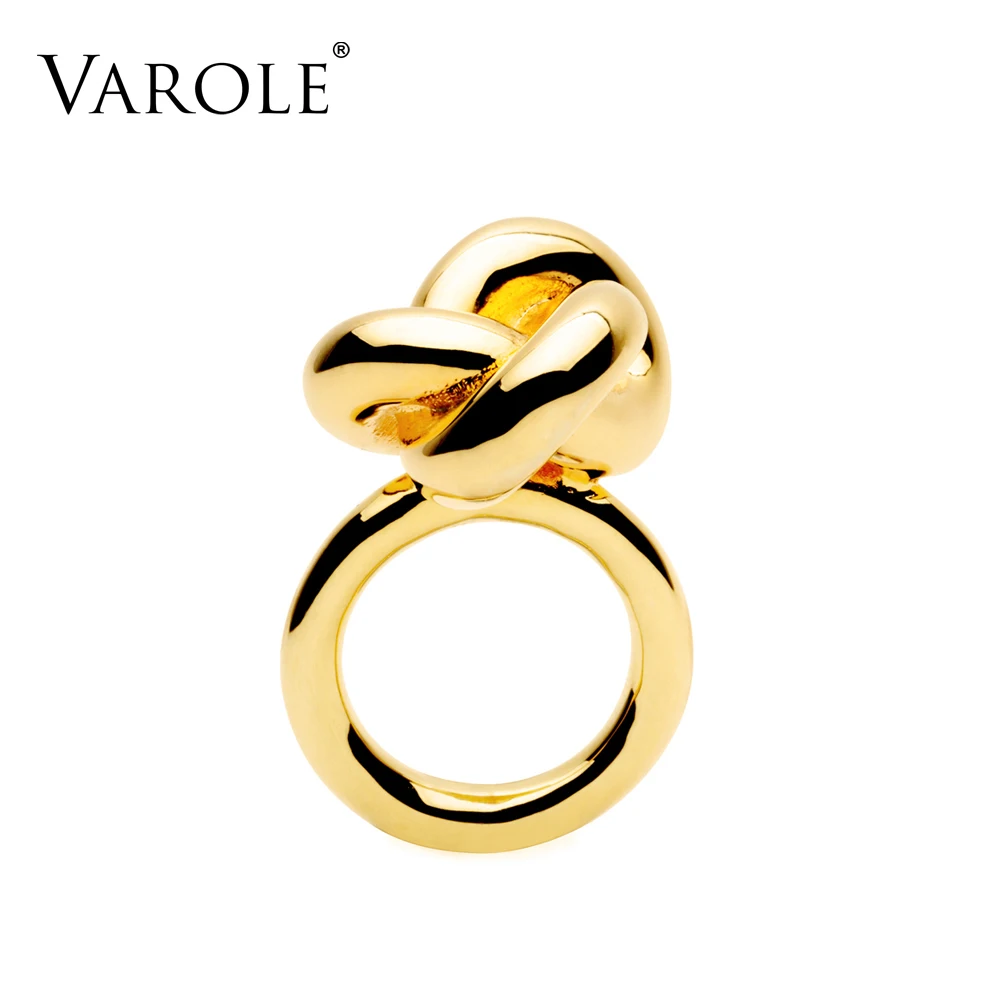 Новинка, модное кольцо VAROLE, бесконечное Узловое кольцо, дизайнерское, золотого цвета, кольца миди для женщин, кольцо, ювелирное изделие, Anel Feminino - Цвет основного камня: Gold Color