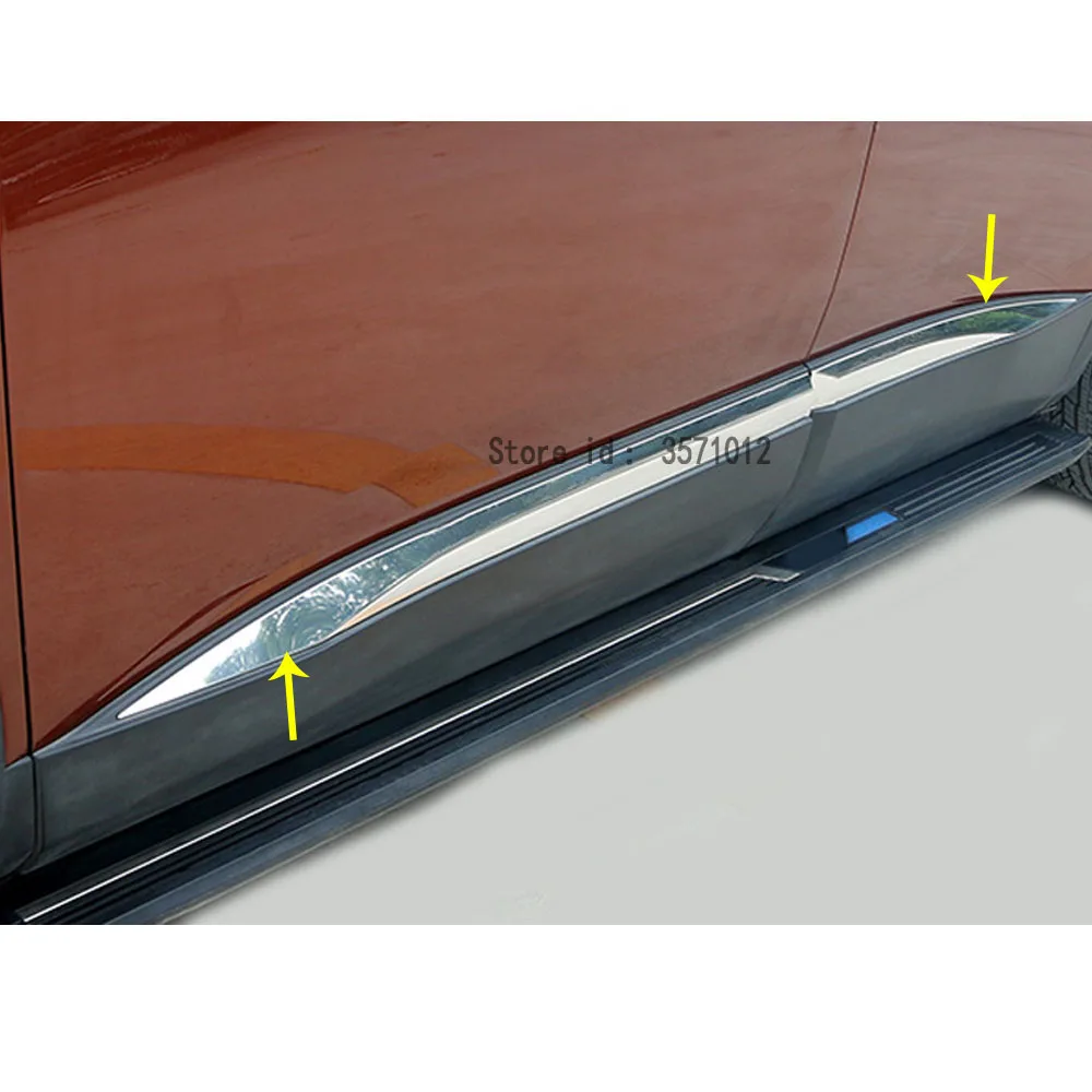 Для peugeot 3008 GT 3008GT детектор бампера автомобиля из нержавеющей стали для боковой отделки двери, прокладка для литья 4 шт