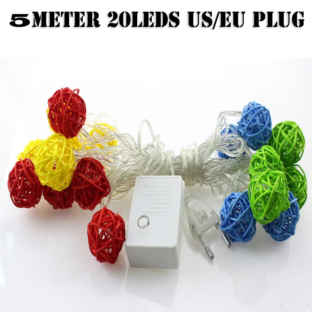 

New 5M 20leds LED Christmas tree Lights ball string lights wedding decoration novelty ball lights AC 220V 110V EU US plug