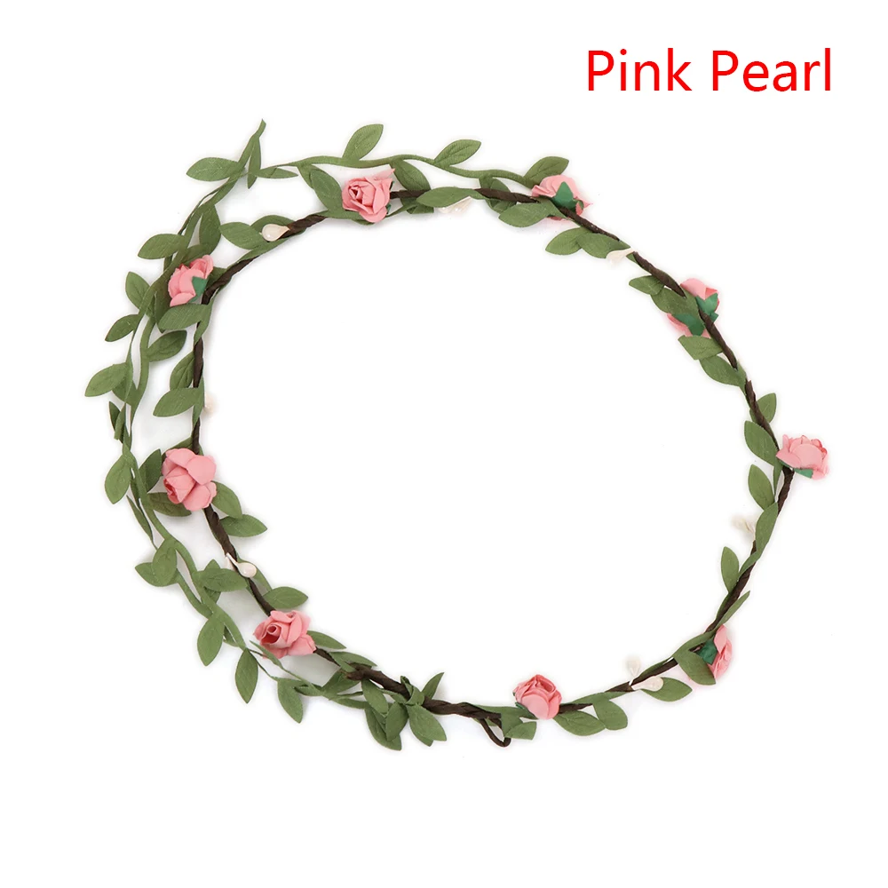 peach 1 шт., свадебная Подружка невесты, цветок, женская летняя повязка на голову, цветочный праздничный головной убор, повязка на голову, волосы гирлянды, аксессуары - Цвет: peach