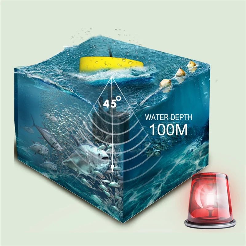 100M Fish Finder LCD Color Screen Fishing Lure Sonar Echo Sounder Alarm Fishing Finder FFC1108-1 Lucky (8)