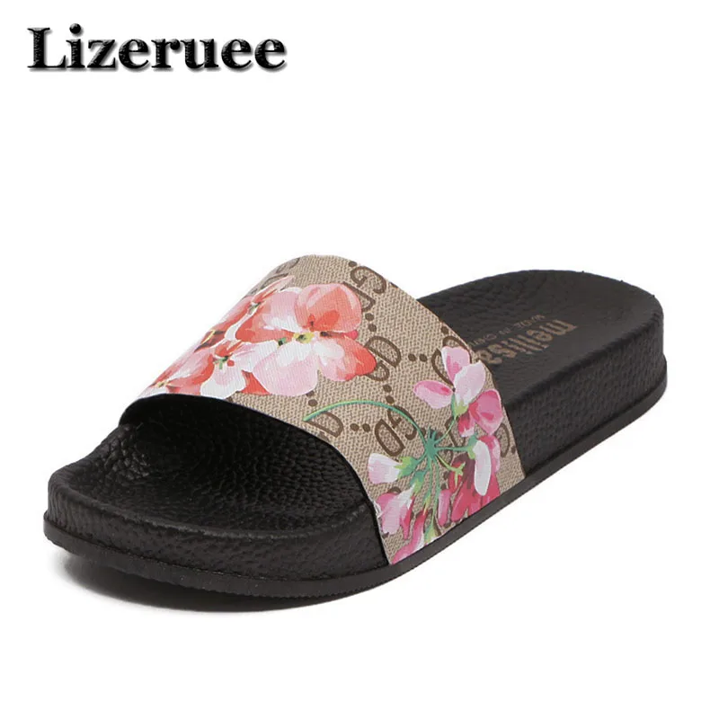 

2018 New brand Design Sandals Women Slippers Summer Flats Bottom Peep Toes tiger head ladies Shoes zapatos mujer ME158
