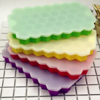 

37 Grids Honeycomb Shape Silicone Ice Mold DIY Ice Cube Maker With Lid Cover