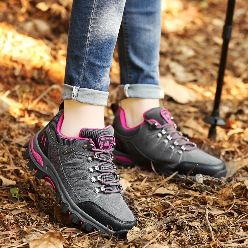 Уличная походная обувь; Женская водонепроницаемая обувь; износостойкая обувь для альпинизма; женские кожаные спортивные кроссовки; треккинговые ботинки
